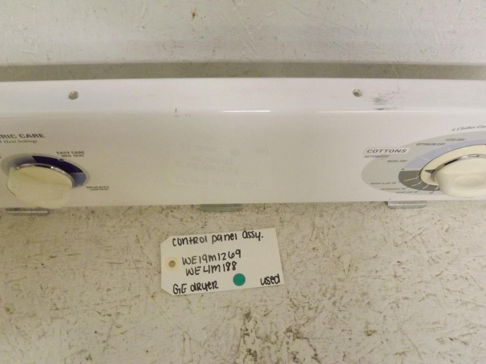 GE Dryer WE19M1269 WE4M188 Control Panel Assembly Used GE Dryer WE19M1269 WE4M188 Control Panel Assembly Used